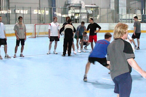 Trénink na in-line ploše ve druhé hale